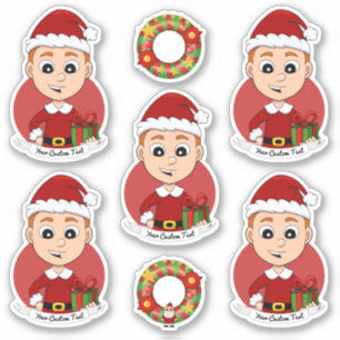 Kute kerstjongen met gemberhaar sticker
