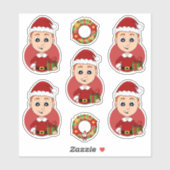 Kute kerstjongen met gemberhaar sticker (Vel)