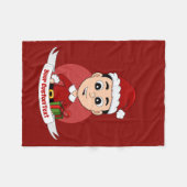 Kute kerstjongen met zwart haar fleece deken (Voorkant (Horizontaal))