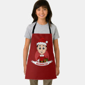 Kute kerstjongen met zwart haar schort (Insitu)