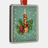 Kute kerstkaarsen en spugen metalen ornament (Rechts)