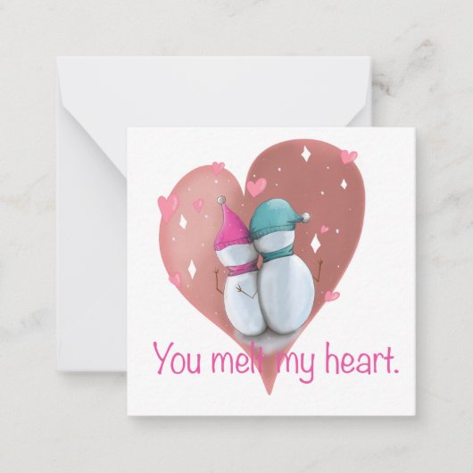 Kute kerstkaart. Snowman-kerstkaart. Notitiekaartje (Voorkant)