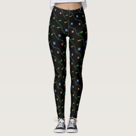 Kute kerstkaartjes op zwarte Aangepast Leggings