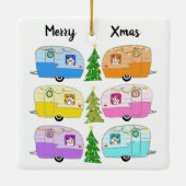 Kute kerstkampeervintageTrailers RV-mas Keramisch Ornament (Achterkant)