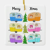 Kute kerstkampeervintageTrailers RV-mas Keramisch Ornament (Voorkant)