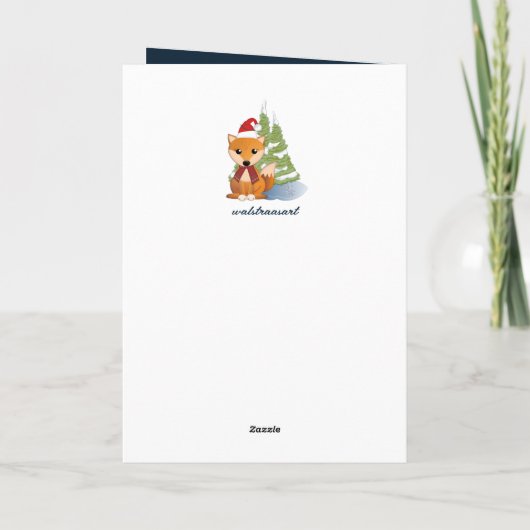 Kute kerstkat met aangepaste tekst aankondiging (Achterkant)