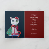 Kute kerstkat met aangepaste tekst aankondiging (Binnen)