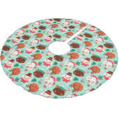 Kute kerstkatten geborsteld Polyester Tree Skirt Kerstboom Rok (Gekanteld)