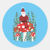 Kute kerstkerstkerstkerstkerstkerstman Magic Mushr Ronde Sticker (Voorkant)
