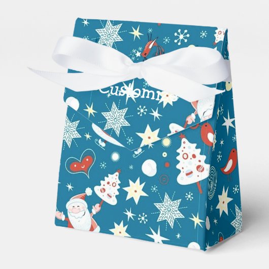 Kute kerstkerstkerstkerstpatroontenflesje bedankdoosjes (Voorkant Zijde)