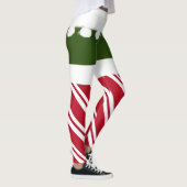 Kute kerstkerstmis met blauw snoepriet met witte d leggings (Rechts)