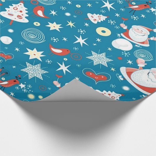 Kute kerstkerstpatroonpapier cadeaupapier (Hoek)