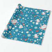 Kute kerstkerstpatroonpapier cadeaupapier (Uitgerold)