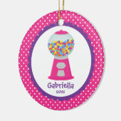 Kute kerstkerstversiering PINK Gumballs Keramisch Ornament (Links)