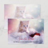 Kute kerstkeuten bespaart de datum kaart (Voorkant / Achterkant)