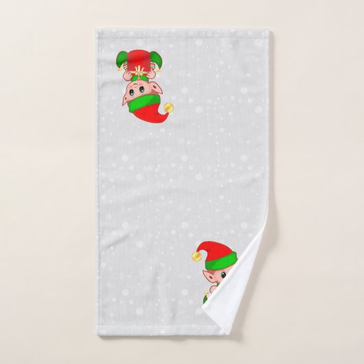 Kute kerstkleppen op Light Silver Grey Bad Handdoek (Handdoek)