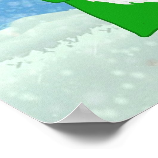 Kute kerstknoma's gekleed in blauw rood en groen poster (Hoek)