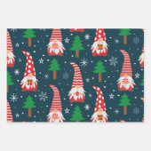 Kute kerstknoma's met bomen en sneeuwvlokken inpakpapier vel (Voorkant)