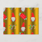 Kute kerstknoma's op goud briefkaart (Voorkant)