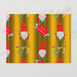 Kute kerstknoma's op goud briefkaart
