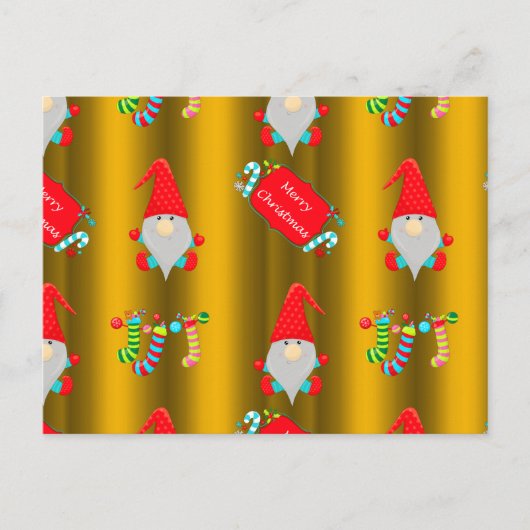 Kute kerstknoma's op goud briefkaart (Voorkant)
