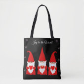Kute kerstknoma's op zwart tote bag (Voorkant)