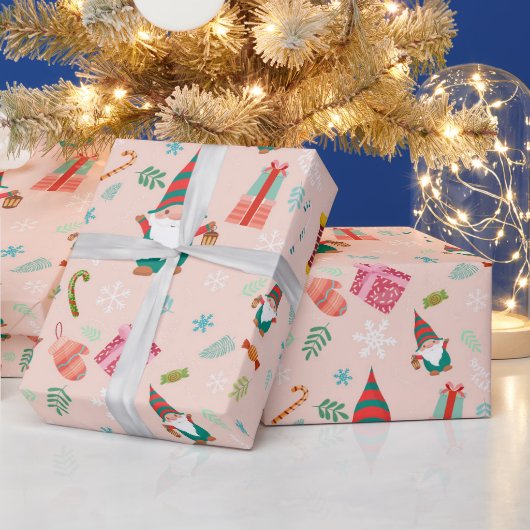 Kute kerstknomes cadeaupapier (Feestdagen)
