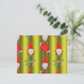 Kute kerstknomes Chartreuse Green Briefkaart (Staand voorkant)