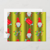 Kute kerstknomes Chartreuse Green Briefkaart (Voorkant / Achterkant)