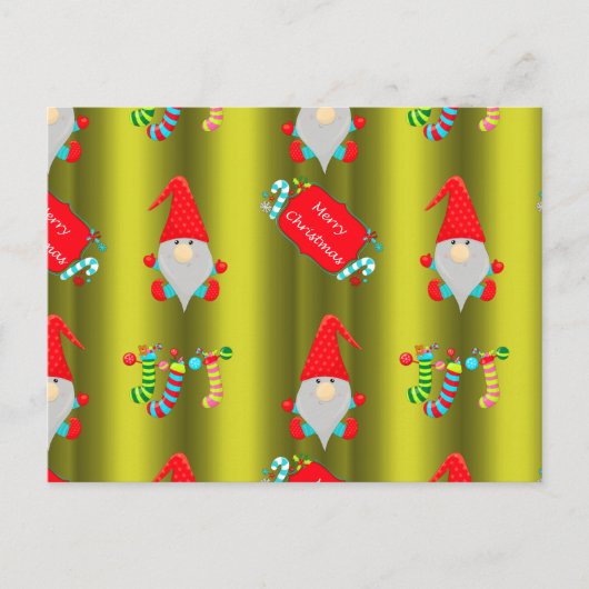 Kute kerstknomes Chartreuse Green Briefkaart (Voorkant)