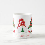 Kute kerstknomes gepersonaliseerd koffiemok (Center)