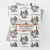 Kute kerstknomes Light Shine Forest Tree Star Inpakpapier Vel (In situ)
