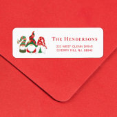 Kute kerstknomes Return Address Etiket
