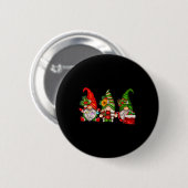 Kute kerstknomes ronde button 5,7 cm (Voorkant /achterkant)