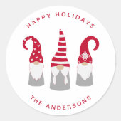 Kute kerstknomes ronde sticker (Voorkant)