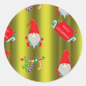 Kute kerstknomes ronde sticker (Voorkant)