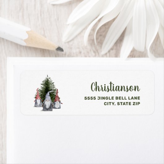 Kute kerstknomes Tree Etiket (Insitu)