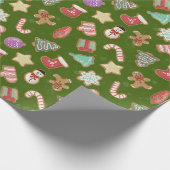 Kute kerstkoekjes cadeaupapier (Hoek)