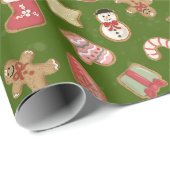 Kute kerstkoekjes cadeaupapier (Rol Hoek)