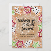 Kute kerstkoekjes feestdagenkaart (Voorkant)