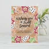 Kute kerstkoekjes feestdagenkaart (Staand voorkant)