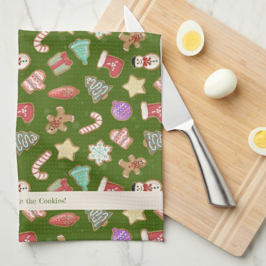 Kute kerstkoekjes theedoek (Quarter Fold)