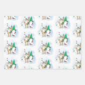 Kute kerstkoepel set van 3 inpakpapier vel (Voorkant)