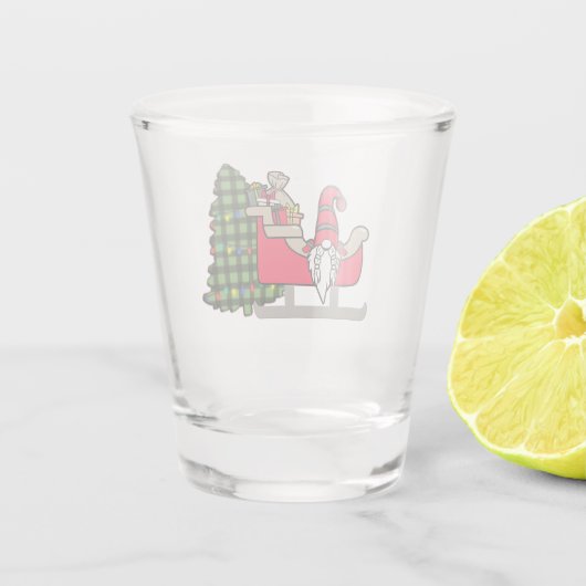 Kute kerstkoepel voor de Slaapse Kerstmis Shot Glas (Achterkant)