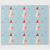 Kute kerstkonny op blauw cadeaupapier (Vlak)