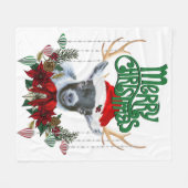 Kute kerstkoortsgeit met Antlers en Wreater Fleece Deken (Voorkant (Horizontaal))