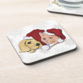 Kute kerstlabrador Puppy and Oranje Tabby Drankjes Onderzetter (Linkerzijde)