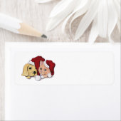 Kute kerstlabrador Puppy and Oranje Tabby Etiket (Insitu)