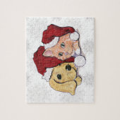Kute kerstlabrador Puppy and Oranje Tabby Legpuzzel (Verticaal)