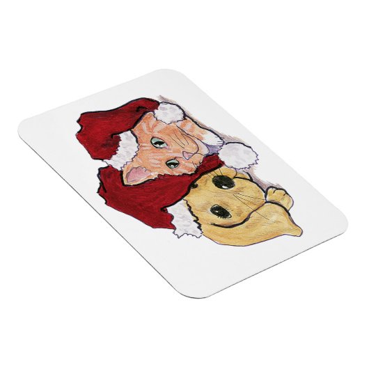 Kute kerstlabrador Puppy and Oranje Tabby Magneet (Rechterzijde)